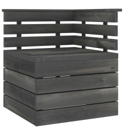 Salon palette de jardin 12 pcs Bois de pin massif Gris foncé