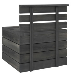 Salon palette de jardin 12 pcs Bois de pin massif Gris foncé
