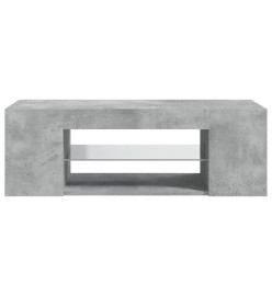 Meuble TV avec lumières LED gris béton 90x39x30 cm