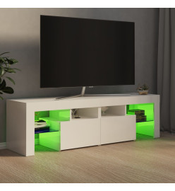 Meuble TV avec lumières LED Blanc brillant 140x36,5x40 cm