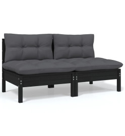 Salon de jardin 6 pcs avec coussins Bois de pin massif