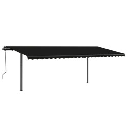 Auvent rétractable manuel avec poteaux 3,5x2,5 m Anthracite