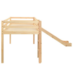 Lit mezzanine d'enfants avec toboggan et échelle Pin 97x208 cm