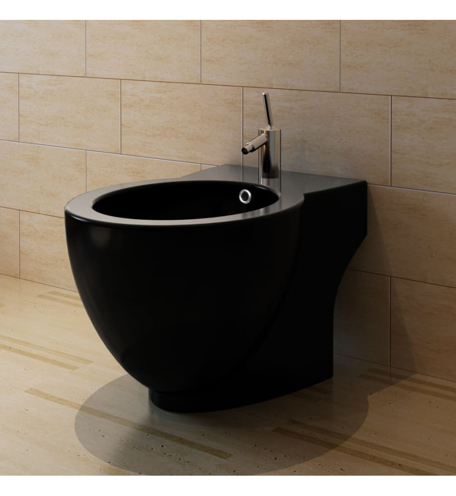 Bidet rond à poser en céramique sanitaire noir