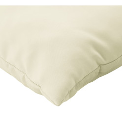 Coussins de palette 2 pcs blanc crème tissu oxford