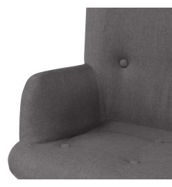 Fauteuil avec repose-pied Gris Tissu