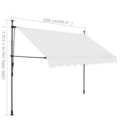 Auvent manuel rétractable avec LED 250 cm Crème