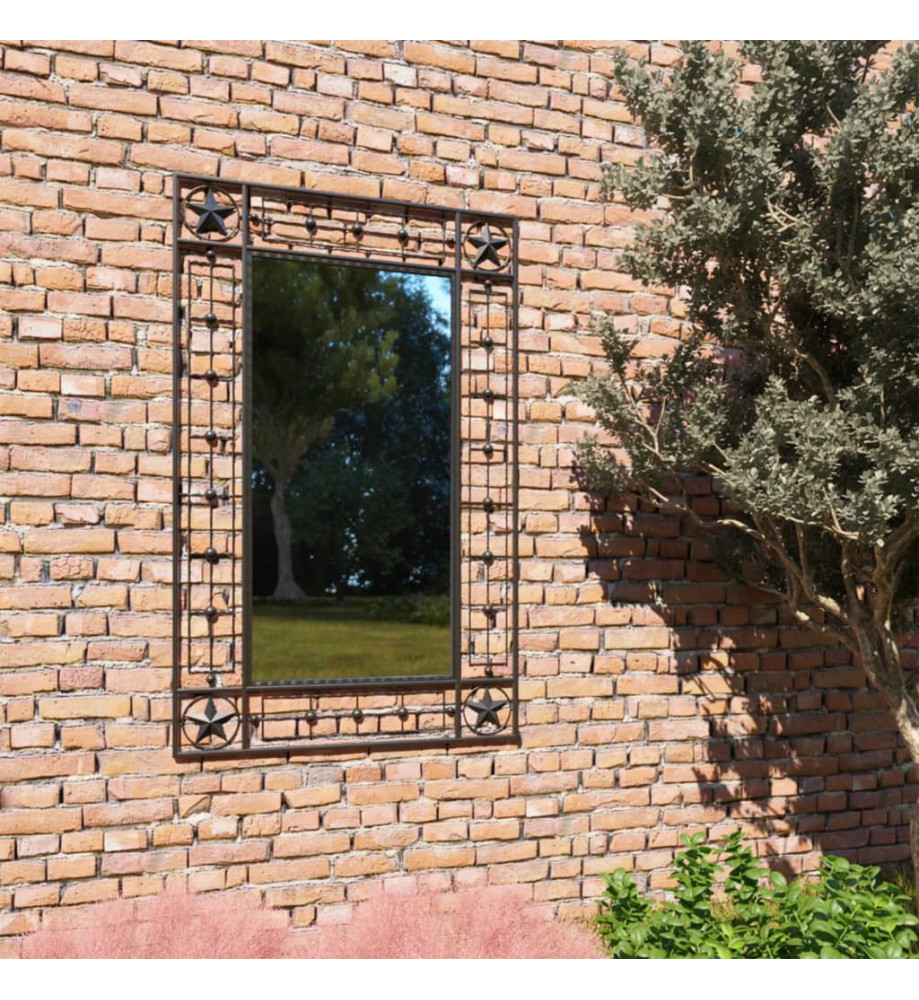 Miroir mural de jardin rectangulaire 50 x 80 cm Noir Miroir mural de jardin rectangulaire 50 x 80 cm Noir