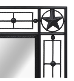 Miroir mural de jardin rectangulaire 50 x 80 cm Noir