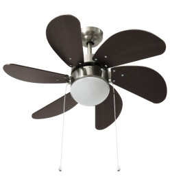 Ventilateur de plafond avec lampe 76 cm Marron foncé