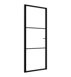 Porte intérieure Verre ESG et aluminium 76x201,5 cm Noir