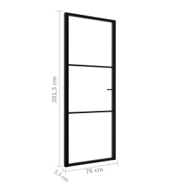 Porte intérieure Verre ESG et aluminium 76x201,5 cm Noir