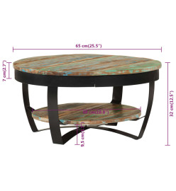 Table basse Bois massif de récupération 65 x 32 cm