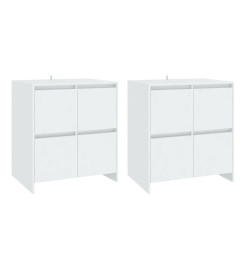 Buffets 2 pcs Blanc 70x41x75 cm Aggloméré