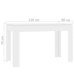 Table de salle à manger Blanc 120x60x76 cm Bois d'ingénierie