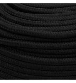 Corde de travail Noir 10 mm 25 m Polyester