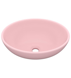 Lavabo ovale de luxe Rose mat 40x33 cm Céramique