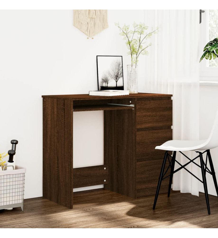 Bureau Chêne marron 90x45x76 cm Bois d'ingénierie