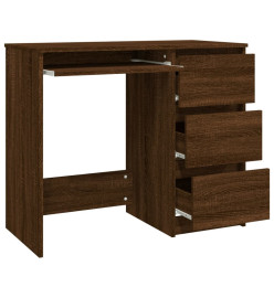 Bureau Chêne marron 90x45x76 cm Bois d'ingénierie