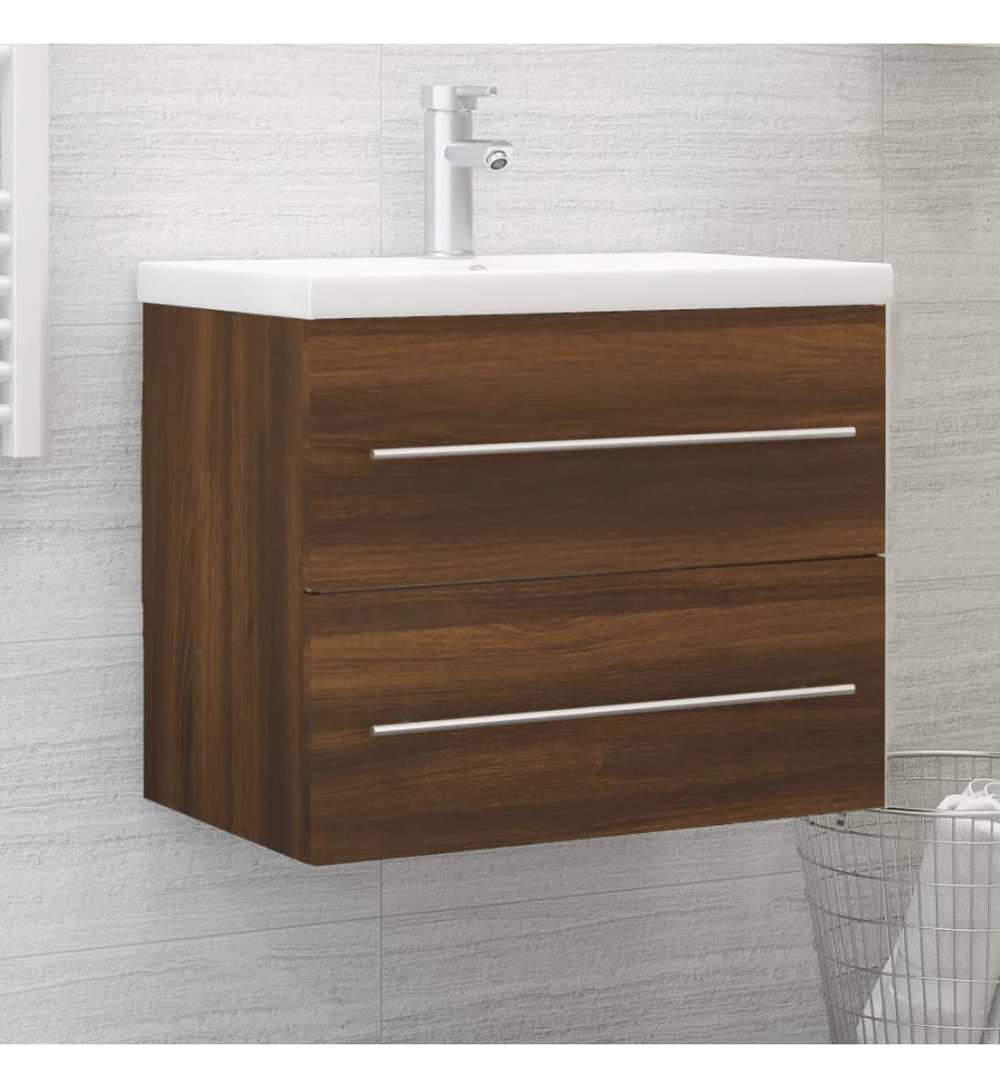 Armoire de lavabo Chêne marron 60x38,5x48 cm Bois d'ingénierie