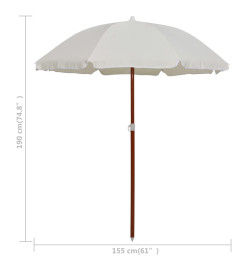 Parasol avec mât en acier 180 cm Sable