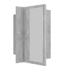 Armoire de salle de bain à miroir LED Gris béton Acrylique