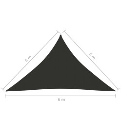 Voile de parasol Tissu Oxford triangulaire 5x5x6 m Anthracite