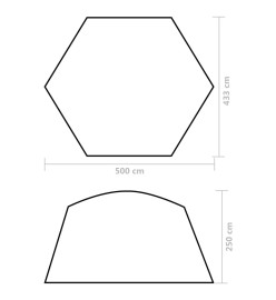 Tente de piscine Tissu 500x433x250 cm Jaune