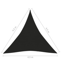 Voile d'ombrage 160 g/m² Noir 4,5x4,5x4,5 m PEHD