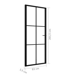 Porte intérieure Verre ESG et aluminium 83x201,5 cm Noir