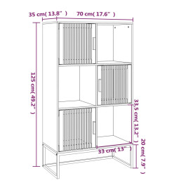 Buffet haut blanc 70x35x125 cm bois d'ingénierie