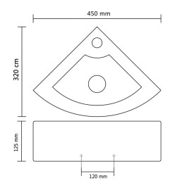 Lavabo avec trou de trop-plein 45x32x12,5 cm Noir