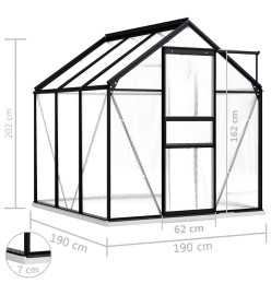 Serre avec cadre de base Anthracite Aluminium 3,61 m²