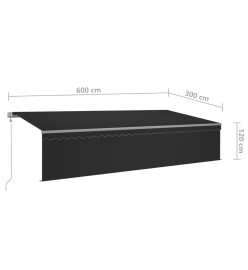 Auvent automatique rétractable avec store 6x3 m Anthracite