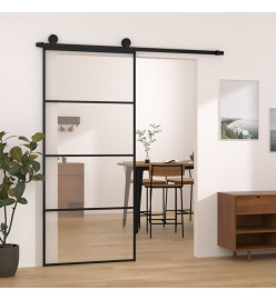 Porte coulissante avec kit de quincaillerie 90x205 cm Verre ESG