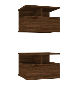 Tables de chevet flottantes 2 pcs Chêne marron 40x31x27 cm