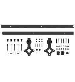 Porte coulissante et kit de quincaillerie 100x210 cm Pin massif