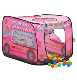 Tente de jeu pour enfants avec 250 balles Rose 70x112x70 cm