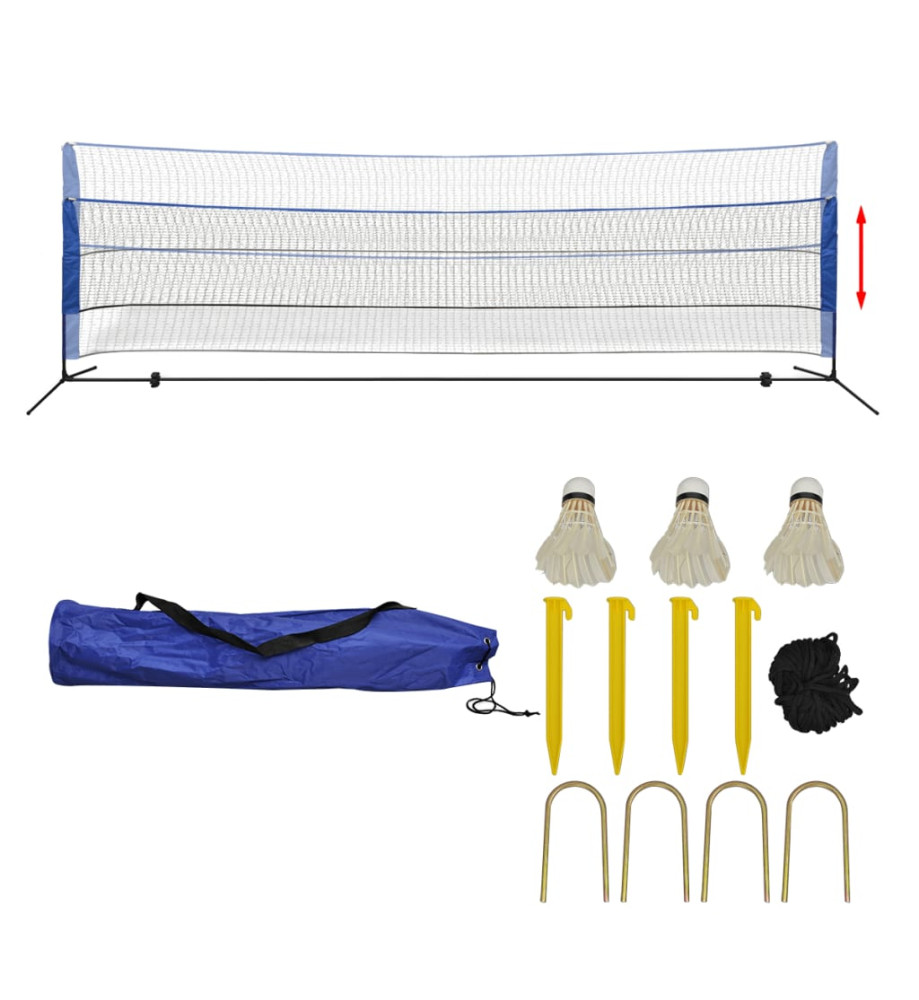 Filet de badminton avec volants 500 x 155 cm