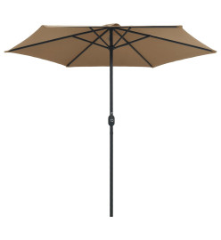 Parasol d'extérieur et mât en aluminium 270x246 cm Taupe