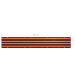 Écran de balcon Orange et marron 90x600 cm Tissu Oxford