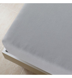 Draps-housses Jersey 2 pcs Gris 160x200 cm Coton