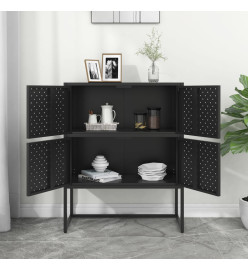 Buffet haut Noir 80x35x100 cm Acier