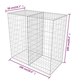 Panier de gabion Acier galvanisé 100x50x100 cm