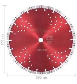 Disque de coupe diamanté avec turbo et trous Acier 300 mm