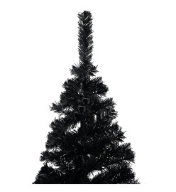 Arbre de Noël artificiel avec LED et boules Noir 150 cm PVC