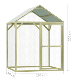 Poulailler 1,5x1,5x2 m Pinède imprégnée