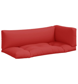 Coussins de palette 3 pcs rouge tissu