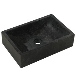 Lavabo 45x30x12 cm marbre noir brillant