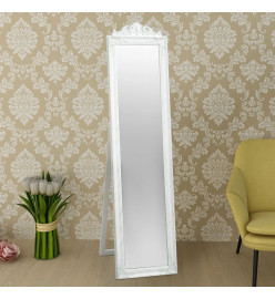 Miroir sur pied Style baroque 160x40 cm Blanc